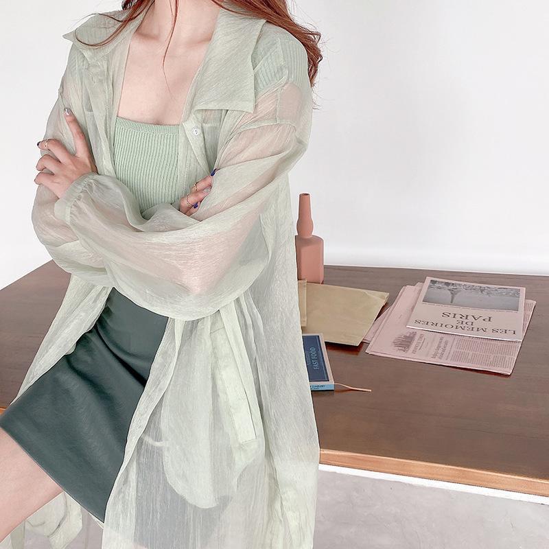 

Women's Blouses & Shirts Yue Yuen 2022 Summer Light Bright Silk Coppering.as Ms Ray A Cicada Lithe Wear Long Sleeve Shirt, See chart