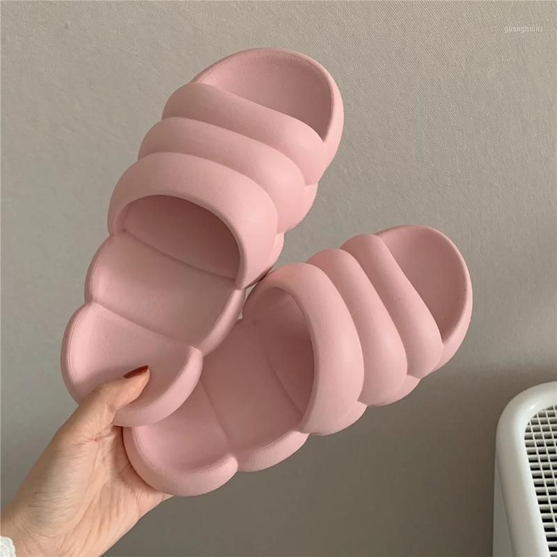 

Slippers Ladies 2022 Men's Thick-Soled Home Soft EVA Summer Shoes Couple Indoor Bathroom, Pink
