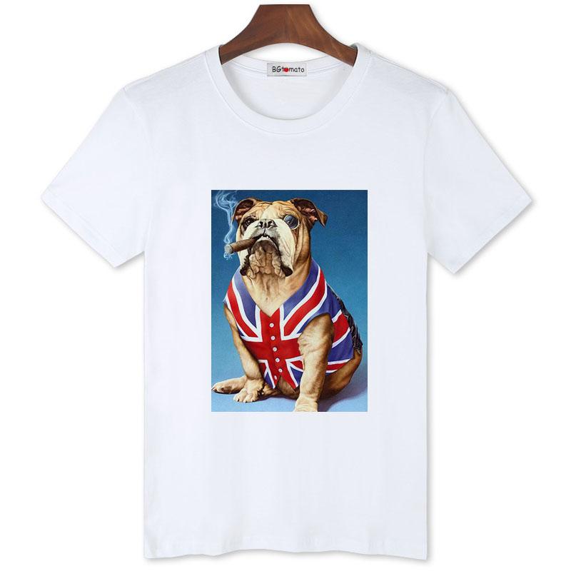 

Men's T-Shirts BGtomato England Dog Funny Tshirt Super Cool Summer T-shirt Men Original Brand Good Quality Casual ShirtMen's