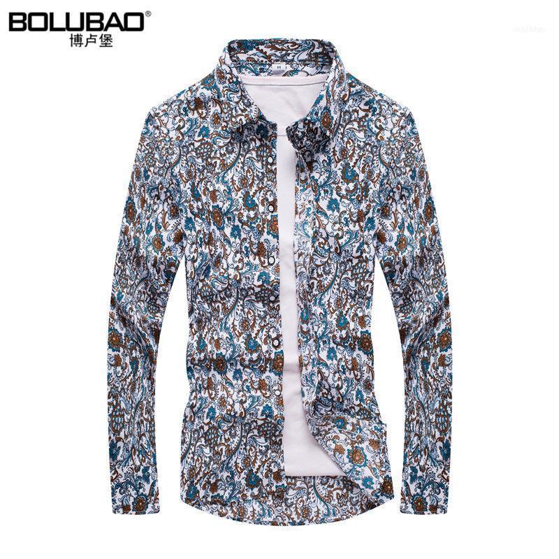 

Wholesale- 2022 Arrival Spring Brand-Clothing Men Shirt Fashion Printed Tuxedo Slim Fit Casual Male Plus Size1, C35