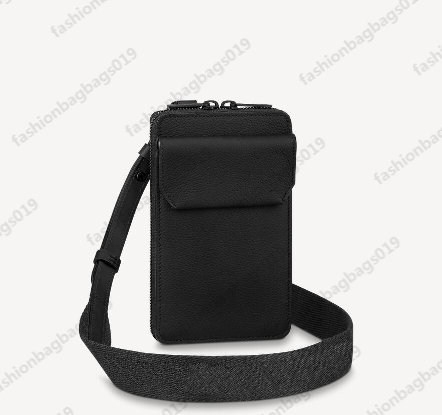 

M57089 Aerogram Man phone pouch Mini money bags Grained Calf Leather Card holder Coin Purse Shoulder Flaps hand-free carry Wallet dedigner Cross Body handbags M80466, No bag;for balance fees