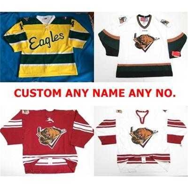 

Thr Personalized ECHL Utah Grizzlies Jersey Custom Mens Womens Kids Ice Hockey Cheap Jerseys Customized Goalit Cut Yellow White Red Jerseys