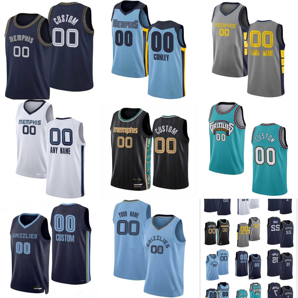

75th Custom Jersey Memphis''Grizzlies''Men women youth 21 Tyus Jones 46 John Konchar 0 De'Anthony Melton 25 Sam Merrill Basketball Jerseys, Color