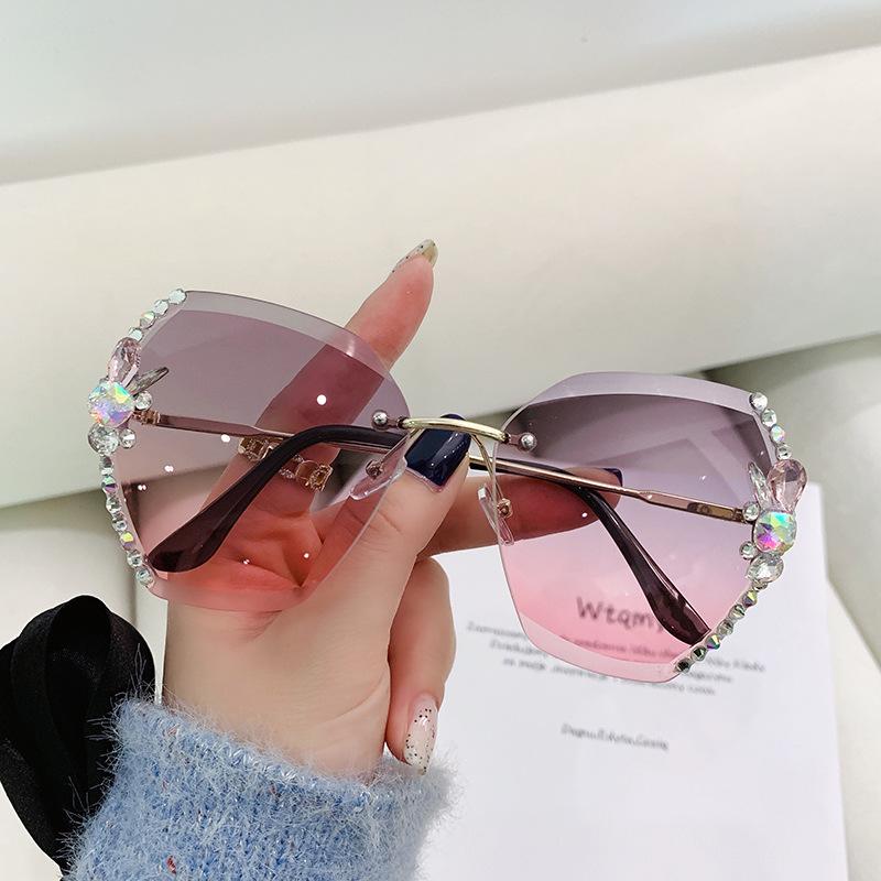

Sunglasses 2022 Rimless Fashion Sun Glasses Women Tide Vasos Decorativos Luxury Lunette De Soleil Femme Vintage Zonnebril Dames