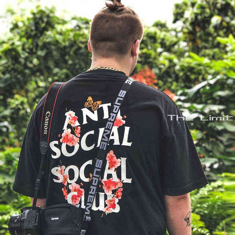 

Summer Assc Fashion Anti Social Club Men' Lettered Printed Round Neck Casual Short Sleeve T-shirt, Black