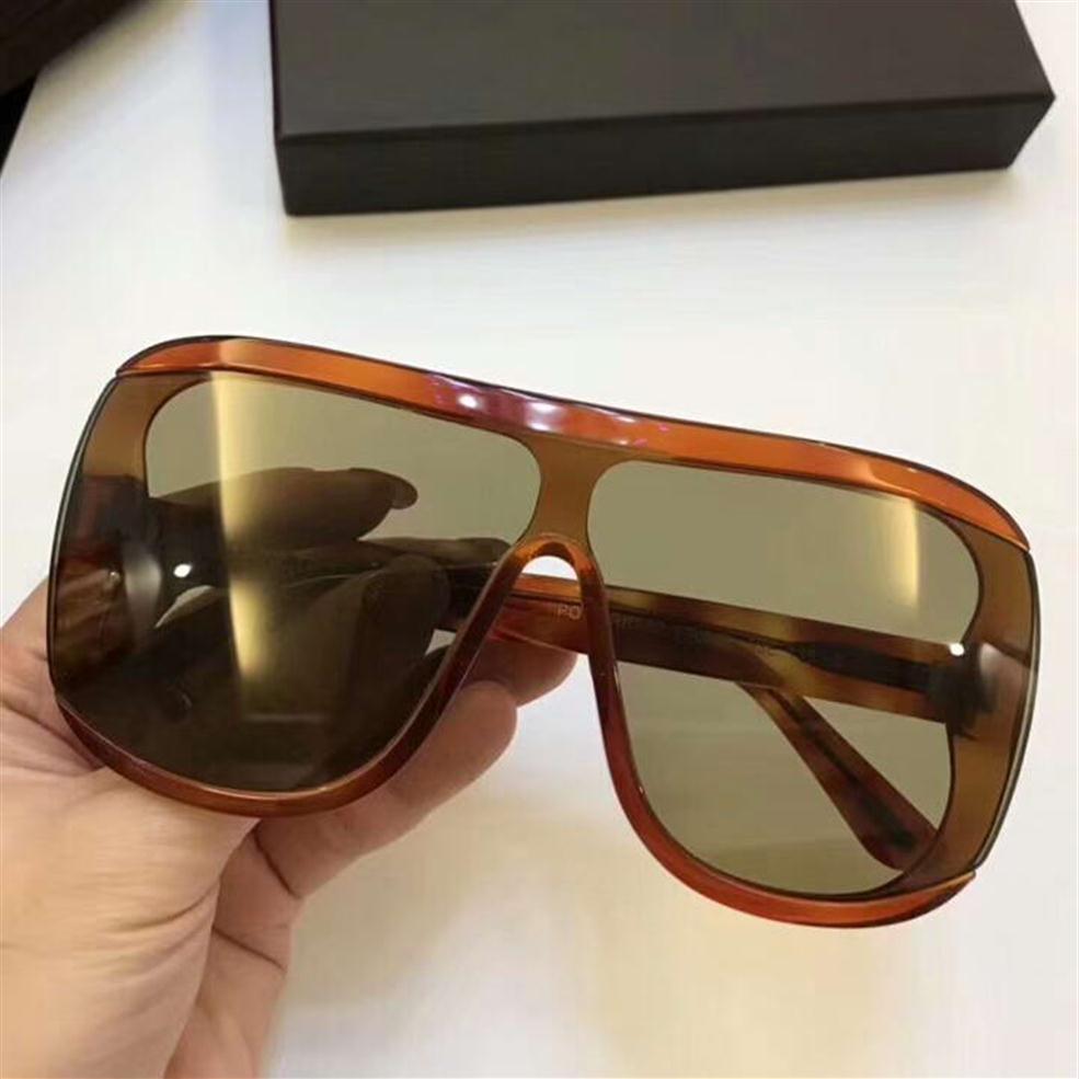 

Porfirio 559 Blonde Havana Plastic Shield Sunglasses Brown Lens Sonnenbrille luxury designer sunglasses Gafas de sol New with box228d