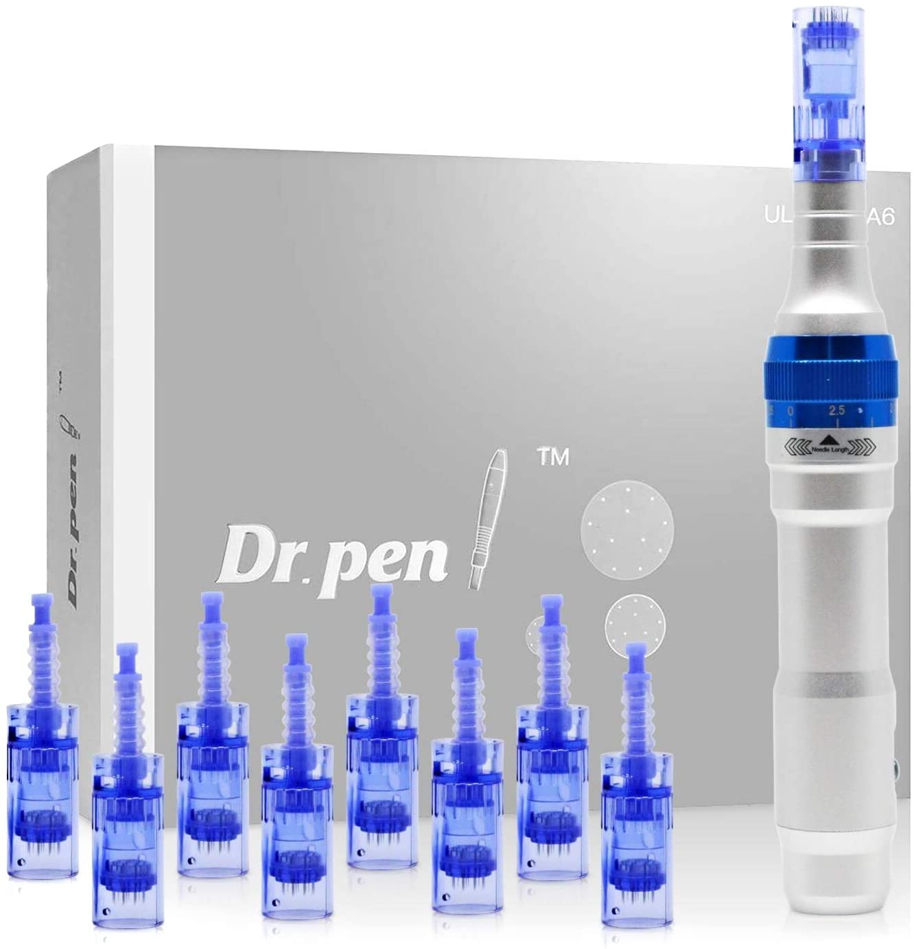 Microneedling Pen Electric Dr. Pen Ultima A6 Adjustable Microneedle Dermapen - Wireless Derma Auto Pens Professional Skin Care Tool Kit for Face-image-762430149