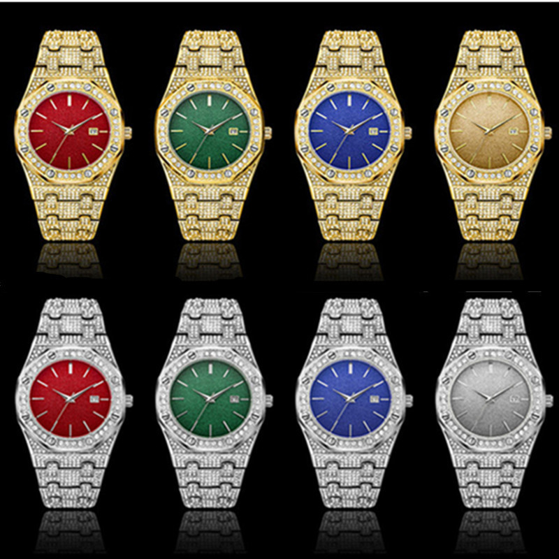 

Men's Watch 40MM Watch Classic Stainless Steel Diamond Ring Fashion, Color19