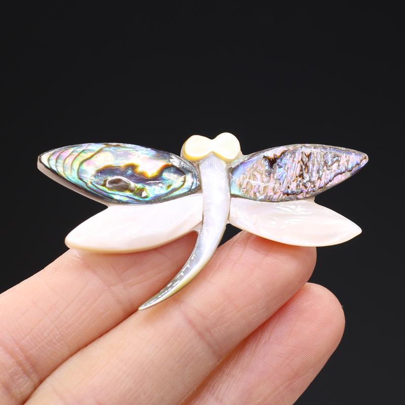 

Pendant Necklaces Natural Abalone Shell Dragonfly Shape Decoration Charms For Jewelry Making DIY Necklace Earrings Accessories 30x53mmPendan