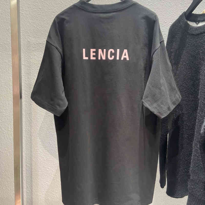 

Designer t Shirt Hip Hop Fashion High Version 21ss New Front and Back English Alphabet Printing Ins Couple Os T-shirt Short Sleeve Men's and Women's Tee, Black printing powder