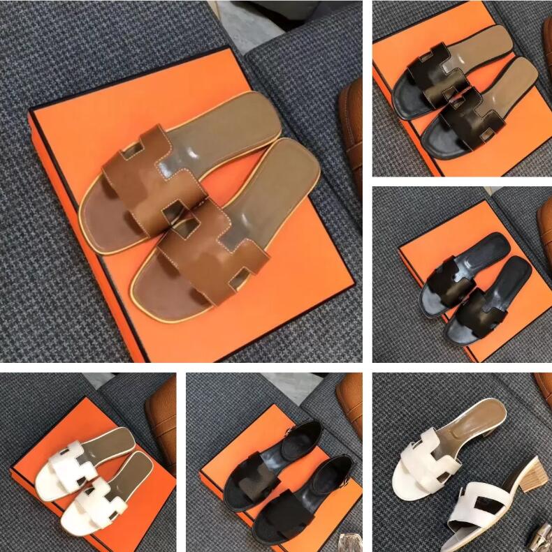 

2022 Designer women sandals ladies luxury genuine leather slippers flat shoe Oran sandal party wedding shoes with box size 35-42