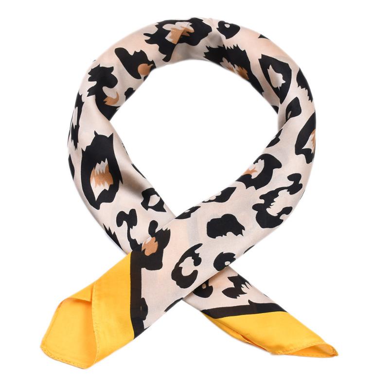 

Scarves Female Scarf Silk Satin Leopard Print Small Square 70*70 Spring And Autumn Chiffon Summer Kerchief