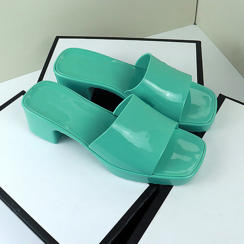 Top quality new Wholesale Brand woman slipper designer lady Sandals summer jelly slide high heel slippers luxury Casual shoes Womens Leather Alphabe