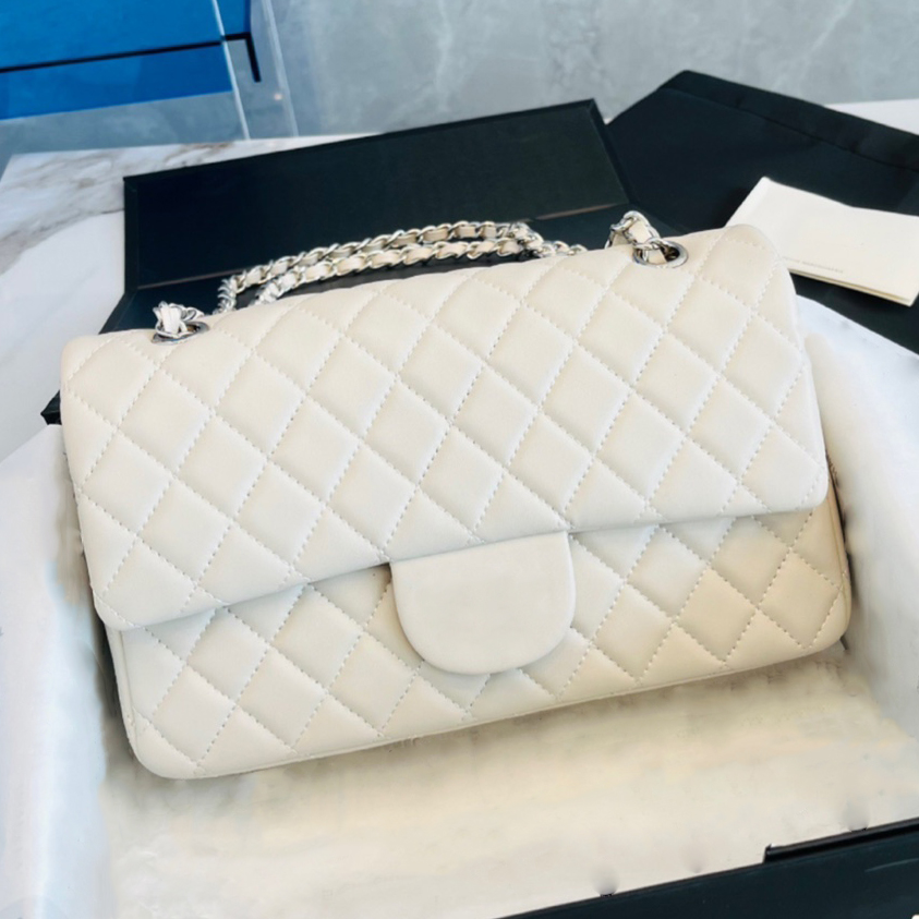 

designer bags Women bag Handbags Shoulder Bags Totes black calfskin classic diagonal stripes quilted chains cross body CC Diamond Lattice Hearts silver label white, Original box