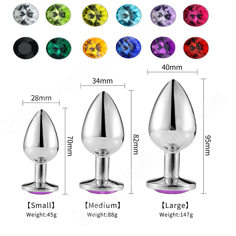 Plug à bout en acier inoxydable bijoux de cristal gay billes anales métal metal sm sexy toys for women anus stimulateur gode