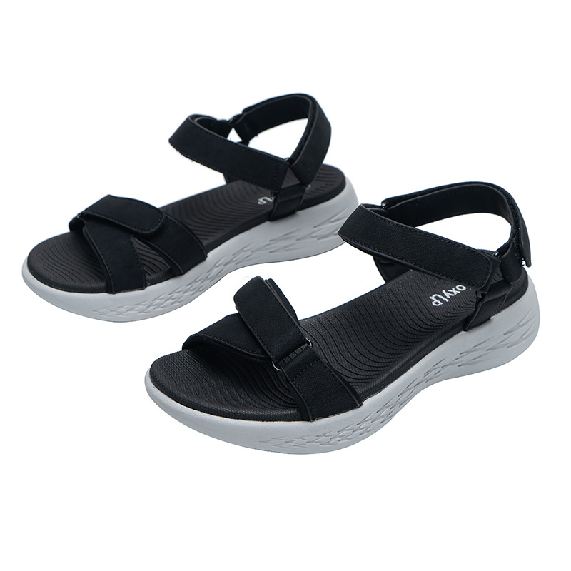 

2022 New Wedge Heel Thick Sandals Soft Sole Style Sports Girl Sandals 235-260mm, Beige