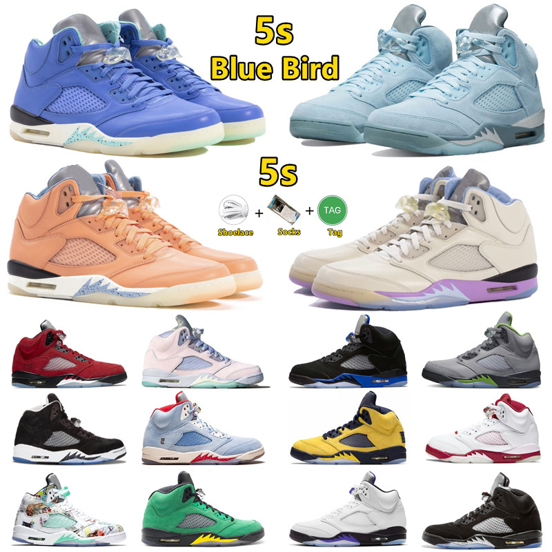 

5 High OG 5s Mens Basketball Shoes Green bean DJ Khaled Blue Bird Moonlight Racer blue Raging bull Michigan Easter Outdoor Trainers Sports Sneakers, Pay for box
