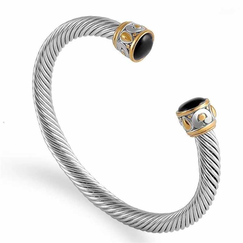 

Personalized Twist Opening Stainless Steel Bangle Bracelet Adjustable Intermediate Color Versatile Straight btb bracelets cuff bangle