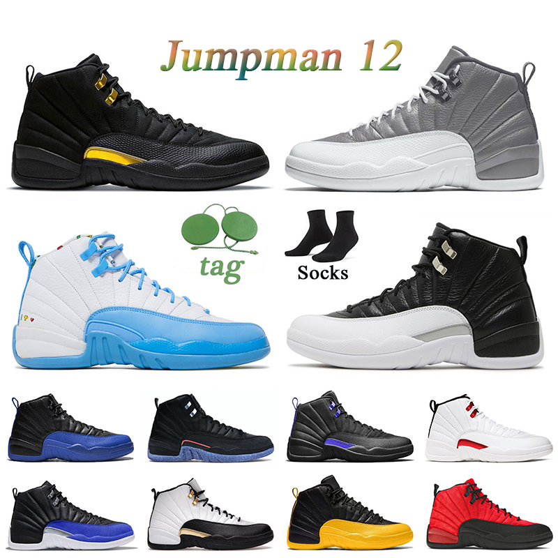 Baskets de sport Jumpman 12 Chaussures de basket 12s Black Taxi Stealth Playoffs 2022 Dark Concord Reverse Flu Game University Gold Designer Snea