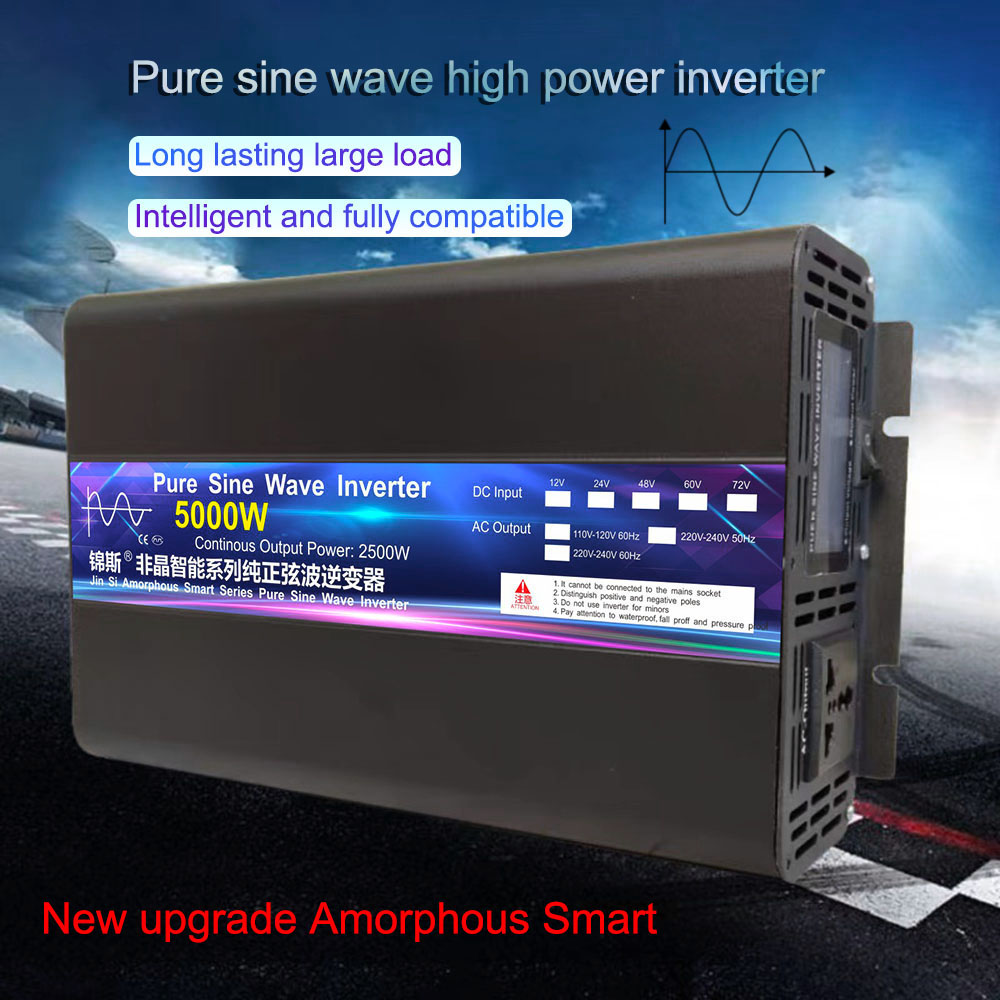 

Pure Sine Wave Power Inverter 4000W 5000W DC 12V 24V 48V To AC 220V Frequency Converter 50hz 60hz Solar car Inverter Transformer