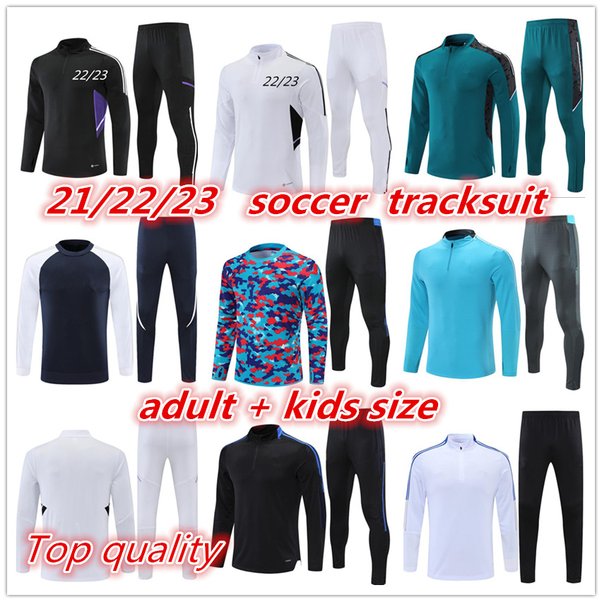 

2022 2023 REAL MADRIDs Soccer Training Suit 21 22 23 Football Tracksuit Chandal CAMAVINGA Men Kids HAZARD BENZEMA MODRIC Survetement Long Sleeve madrid uniforms, 11