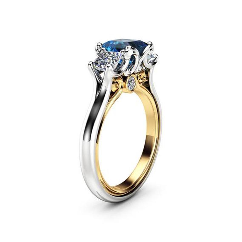 

Wedding Rings 2022High Quality Female Square Blue Zircon Engagement Ring Fashion Silver Color Filled Double Elegant Crystal RingWedding