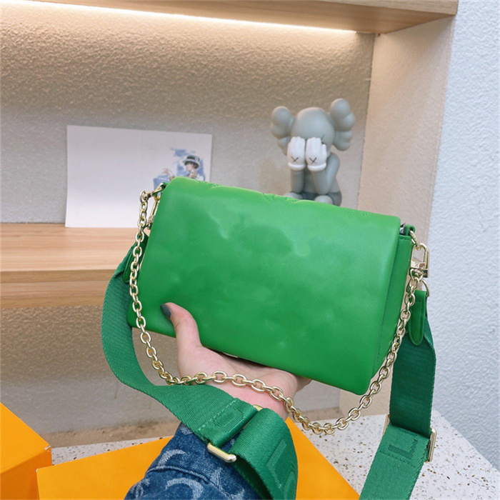 

Women Bubblegram Bags Quilted Gold Metal chain Soft Leather Designer Bag With Fabric Detachable Adjustable Shoulder Strap Wallet on Strap Handbags 2022