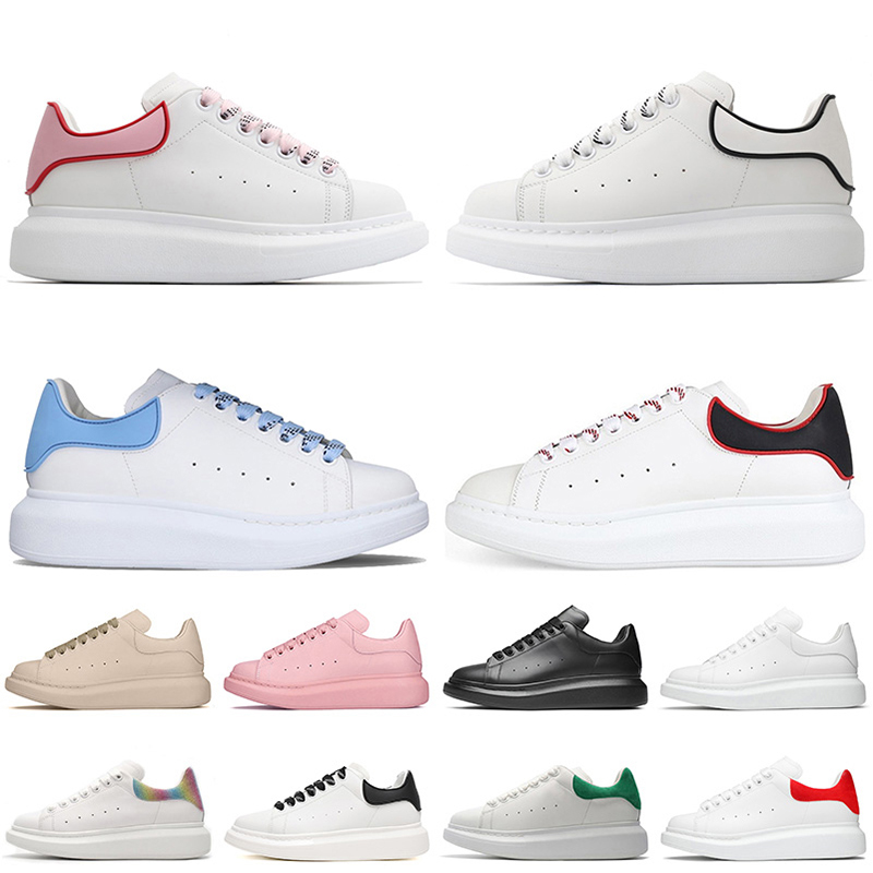 Top Fashion Leather Luxury Designer McQueen Shoes White Black Platform Oversized Sneakers ACE Green Red Sports Trainers Vintage Loafers Women Men