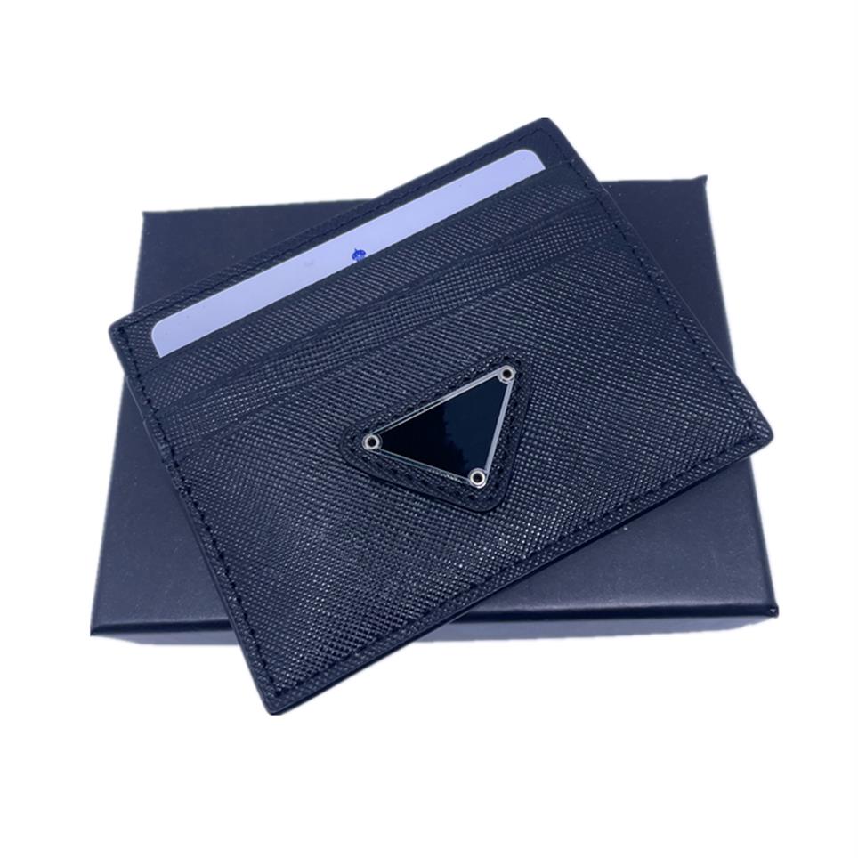 

Black Genuine Leather Credit Card Holder Wallet Classic Business Mens ID Cards Case Coin Purse 2023 New Fashion Slim Pocket Bag Po226S