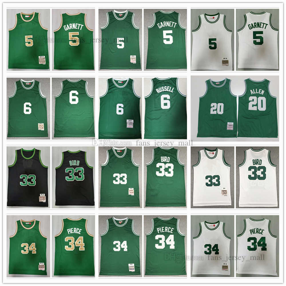 

Retro Basketball Jersey Kevin 5 Garnett Jerseys Bill 6 Russell Ray 20 Allen Larry 33 Bird Paul 34 Pierce Colour Green White Black Stitched Mitchell&Ness 1998-09 2007-08, Same as picture