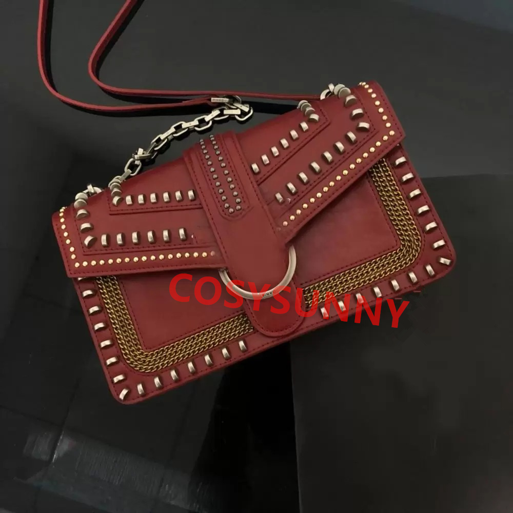 

2022 Women's small genuine leather handbag Shoulder Bags crossbody bag luxury brand PINK Love Bird Vintage rivets Fashion handbags, Make up the difference