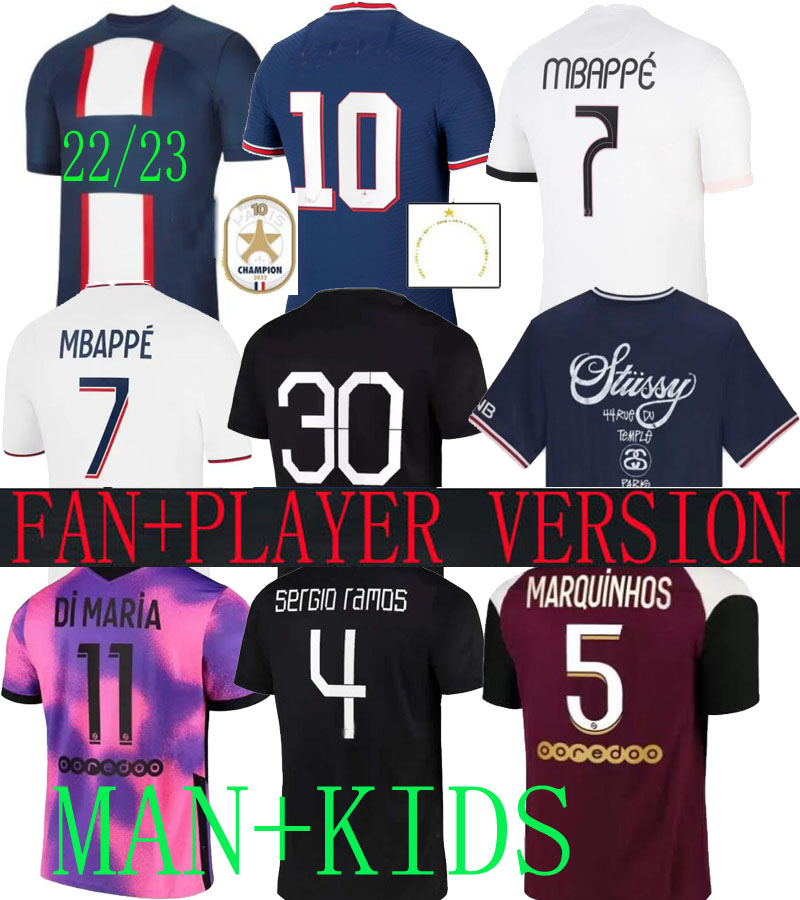 

maillot de foot pSGs 21 22 soccer jersey special Champions 10th Title 2021 MBAPPE shirt kids 3R 4th Maillots VERRATTI PLAYER VERSION DI MARIA KEAN HAKIMI SERGIO RAMOS, Home kids