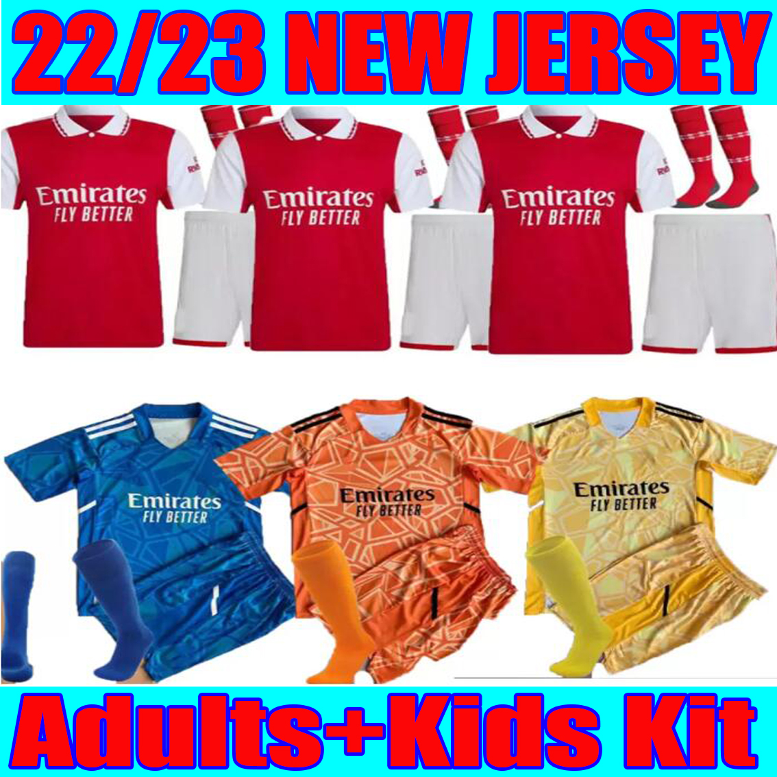 

G.JESUS 22 23 SMITH ROWE PEPE SAKA soccer jerseys Fans Player version ODEGAARD THOMAS MARTINELLI TIERNEY 2021 2022 2023 football shirt Men Kids kit sets Gunners, Orange