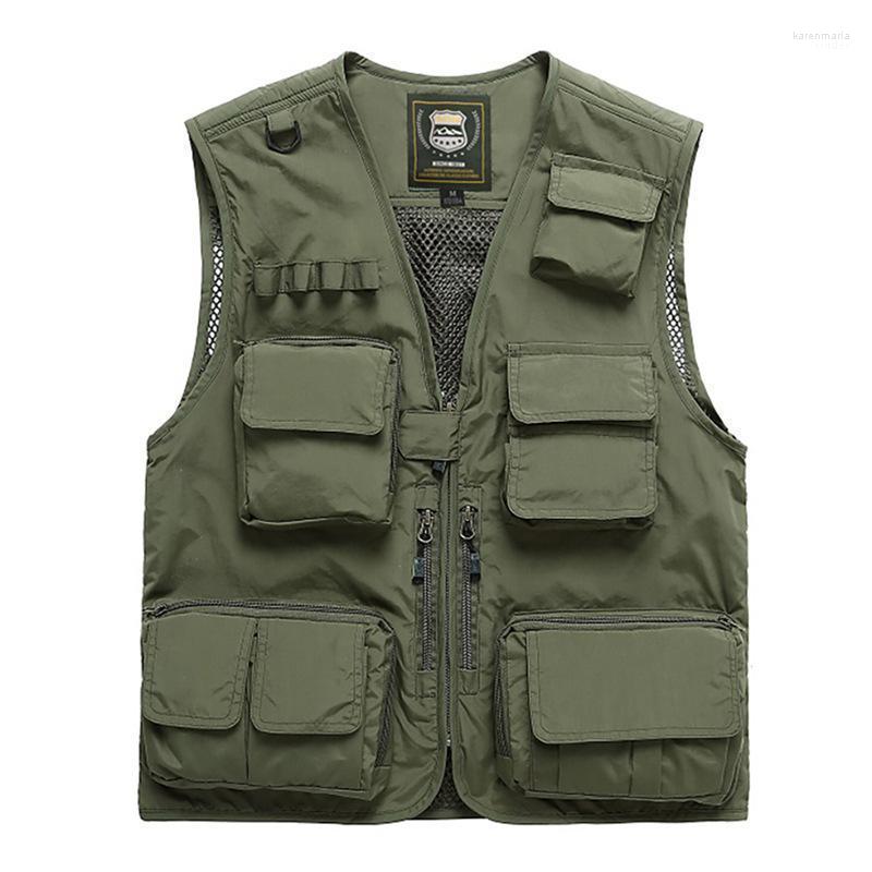 

Men' Vests 2022 Fishing Vest Mesh Jacket Multifunctional Outdoor Pography Shoulder Multi Pocket Kare22, Black