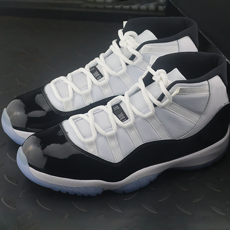Chaussures Jumpman 11 Basketball Concord noir-blanc 11s Designer Sport Chaussure de course