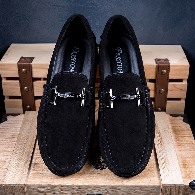 

Men Shoes Loafers Man High Quality Suede Shoes Fashion Drive Comfy Classic Casual Boat Shoes Men Italian Retro Breathable, Black