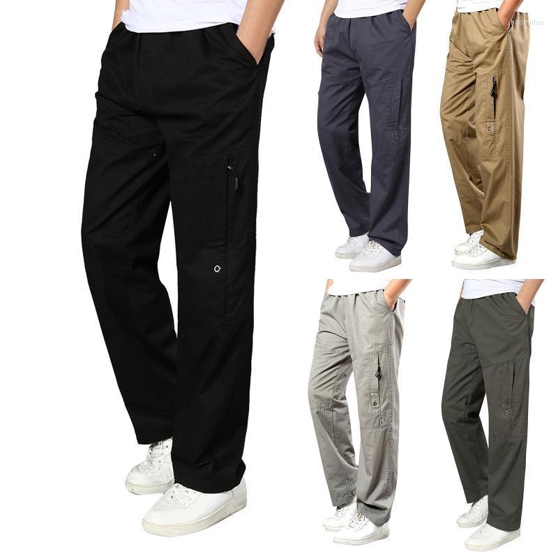 

Men's Pants Mens Solid Color Summer Casual All Match Fashionable Woven Long Cargo With Pockets Lp812Men's Naom22, Army green