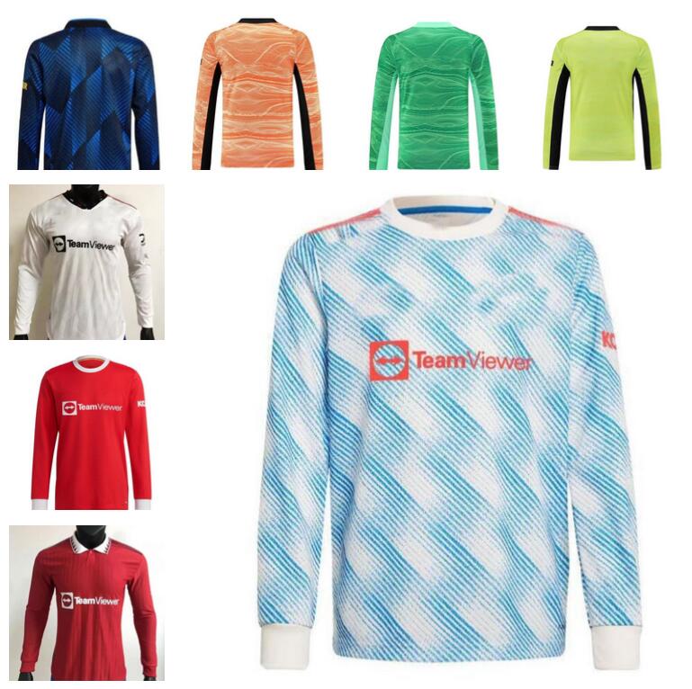 

DE GEA Goalkeeper Uniform RONALDO SANCHO RASHFORD soccer jersey 21 22 23 SHAW POGBA CAVANI MARTIAL MAN UTD LINGARD FERNANDES Long Sleeve football shirt 2021 2022 2023