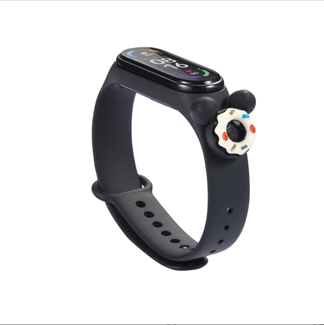 Cute StrapSmartwatch Strap Wristbands For Mi Band 3 4 5 6 Sports Cartoon Silicone Bracelet Fit MiBand 5 6 Creative Doll Replacement Wristband Gif-image-790135322