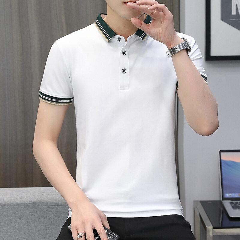 

Men's Casual Shirts Cotton Shirt Men's Business Short-sleeved Solid Color Lapel Summer Korean Version T-shirt Fashion ShirtMen's Men'sMe, Gray