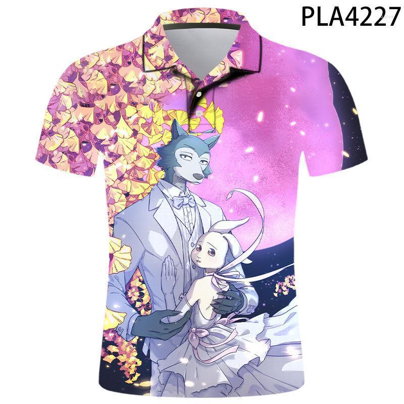 

Men's Polos Summer Short Sleeve Homme Anime Beastars Streetwear Men Camisas Ropa 3D Printed Shirt Fashion Harajuku CoolMen's Men'sMen's, Pla4231
