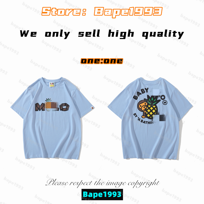 

High Quality Apes Mens T-Shirts Japan Shark ape head tshirts Galaxy spots luminous camo printing co-branded same style for men and women New Designer t shirt B1993 T7-13, 1 button