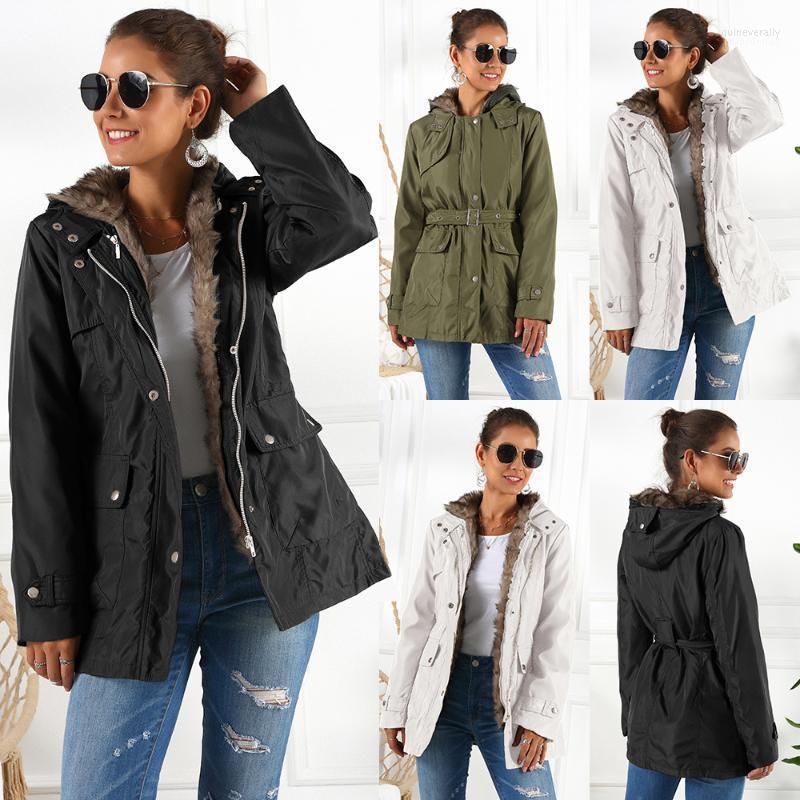 

Women' Down & Parkas Women Winter Thicken Plush Long Coat Warm Hooded Sleeve Cotton Outerwear 2022 Coats Plus Size 3XL Guin22, Black