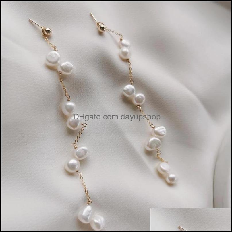 

Dangle Chandelier Earrings Jewelry 2021 Natural Baroque Pearl Drop 14K Gold Filled Handmade Boho Oorbellen Brinco V Dhg3T