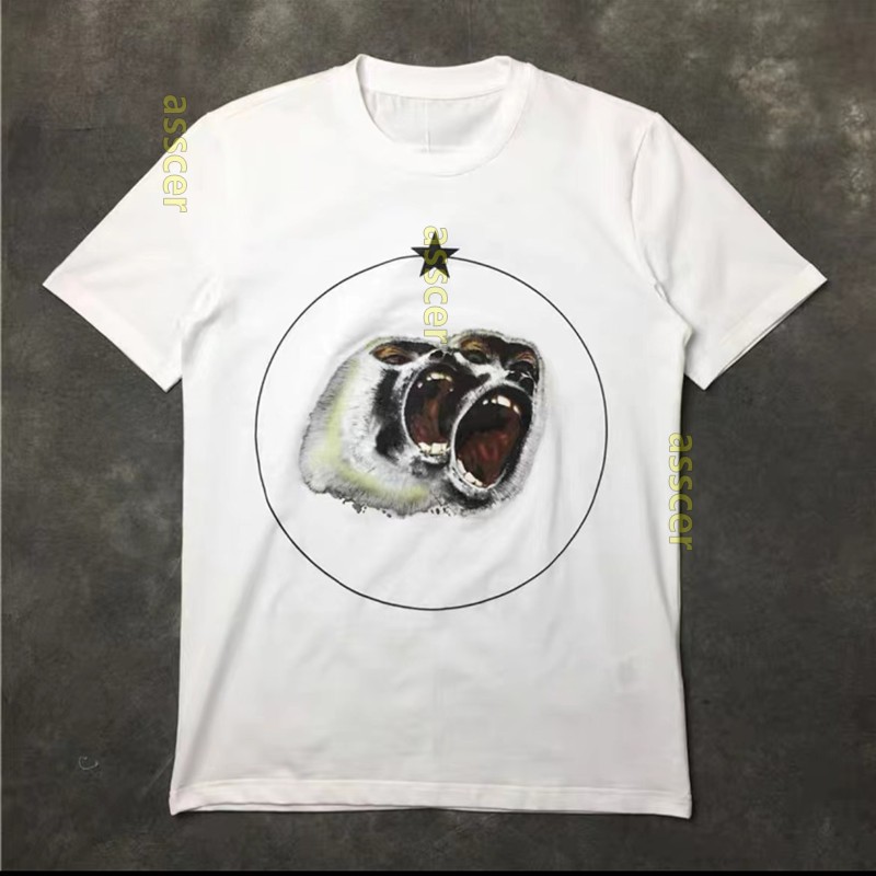 

New Summer Mens Designer T Shirt Short Sleeve Roar Orangutan Monkey T-shirt Unisex Tees Womens Tops Size S-XXL, White