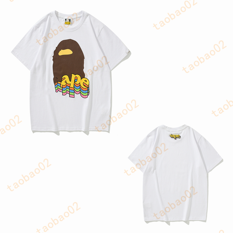 

Men's T-Shirts High Quality Apes Japanese Shark ape head tshirts luminous camo printing co-branded same style for men and women 2022 new 100% cotton T-shirt D001, 1pcs buttons