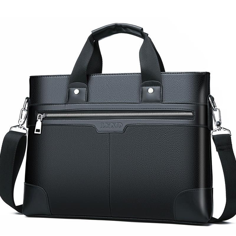 

Briefcases 2022 Light Luxury Business Bag Men Briefcase Pu Leather Shoulder Male Laptop Handbags Messenger Bags Totes, Black