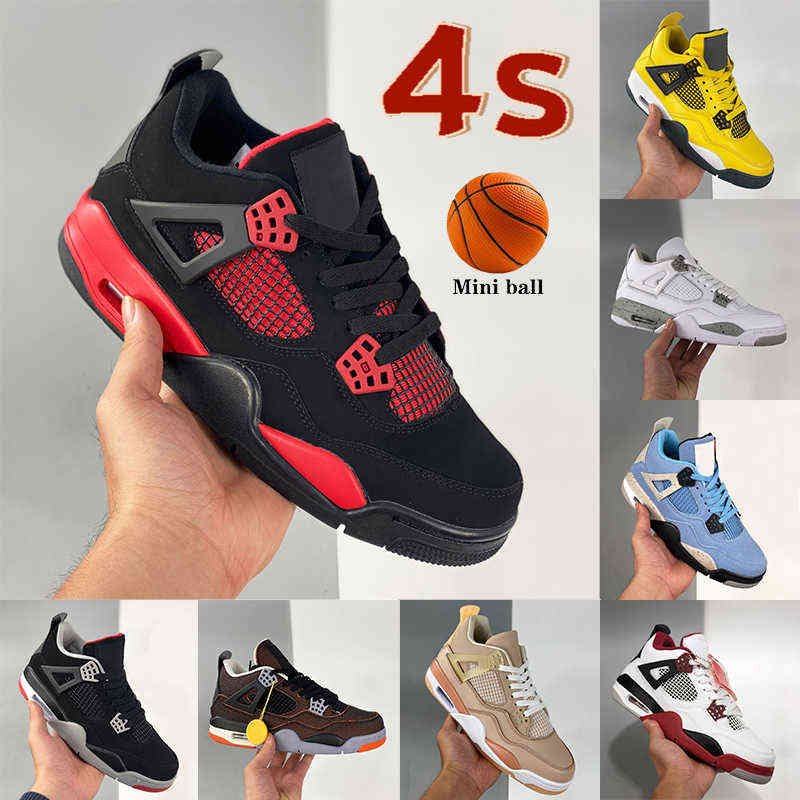

Est 4 4s Men Basketball Shoes Red Thunder Black Cat University Blue White Oreo Fire Red Tour Yellow Shimmer Mens Women Sneakers Trainers, 10 what the