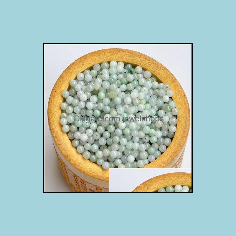 

6Mm Loose Beads Little Charms Pendant Natural Pure Clear Burmese Jade Bead Diy Jewelry For Necklaces/Bracelets Drop Delivery 2021 Iwpte