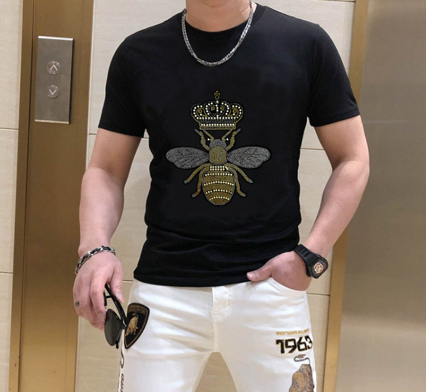 

2022 new Men's T-Shirts Short-Sleeved Streetwear Casual Fashion Design Slim Brand Men T Shirts 023, Purple